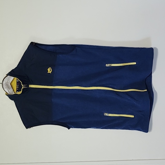 Southern Tide Cambridge Fleece Vest Blue & Yellow Size Small - Picture 2 of 5